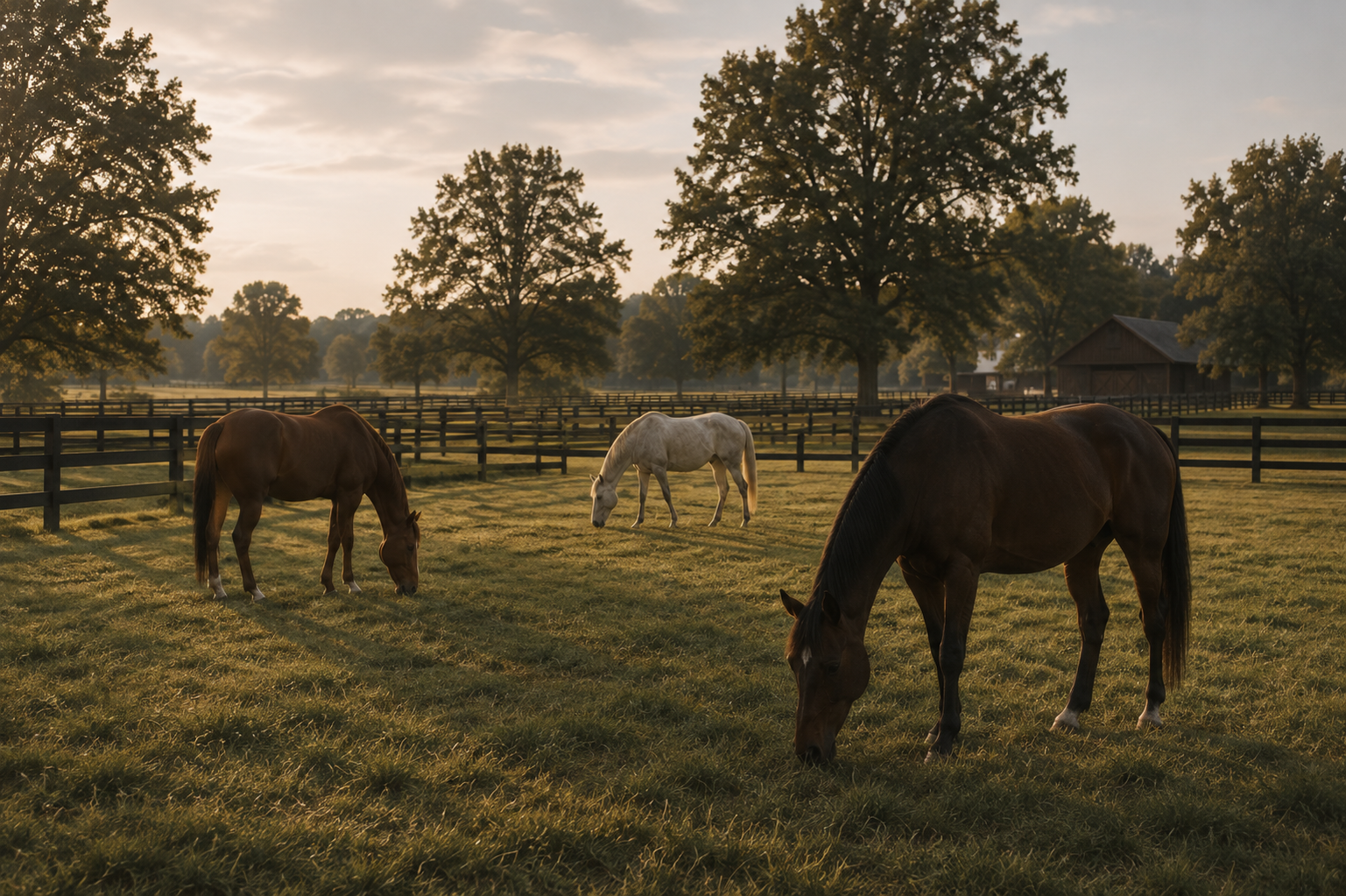 Horses in the pasture at Keene Preserve