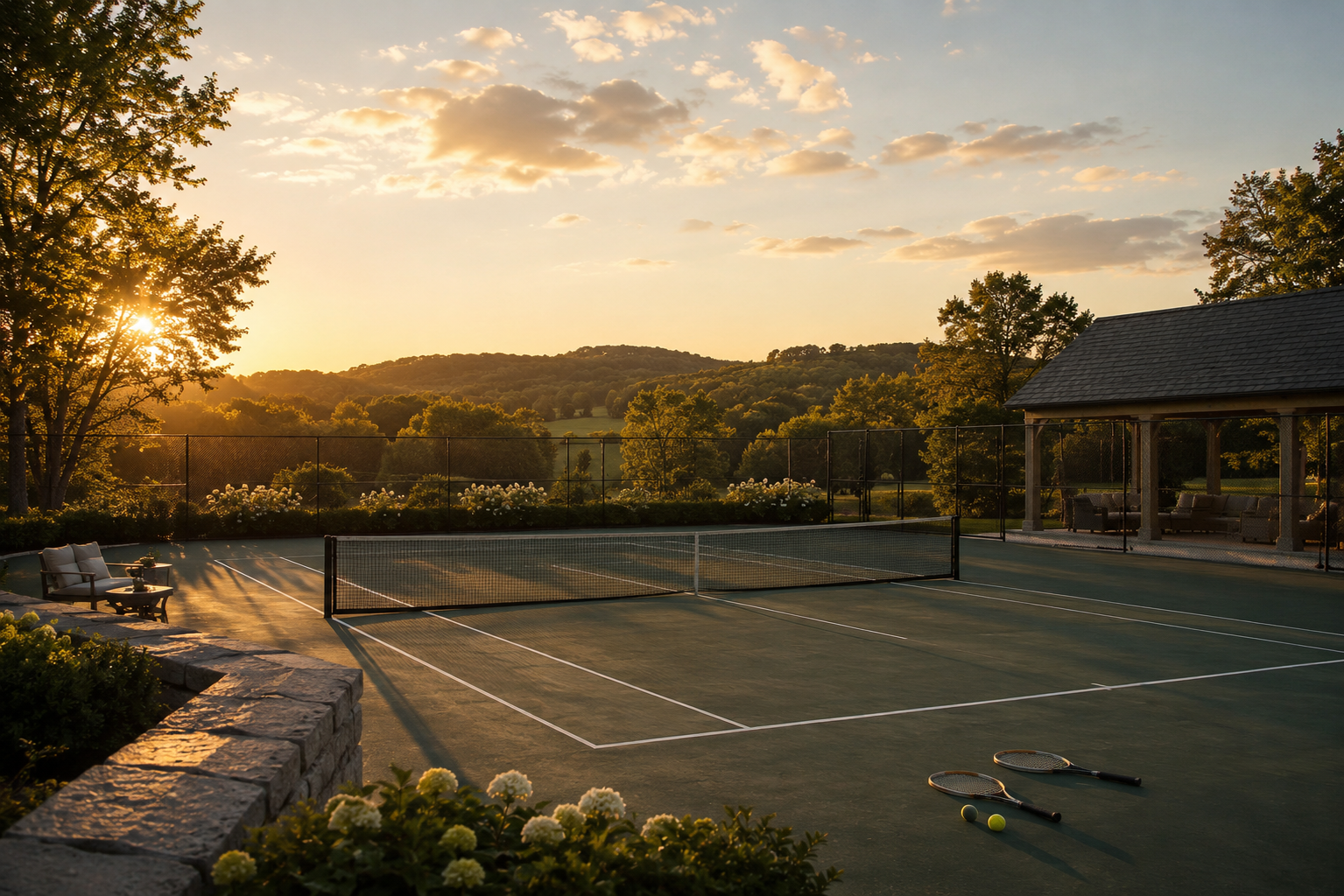 Tennis court at Keene Preserve
