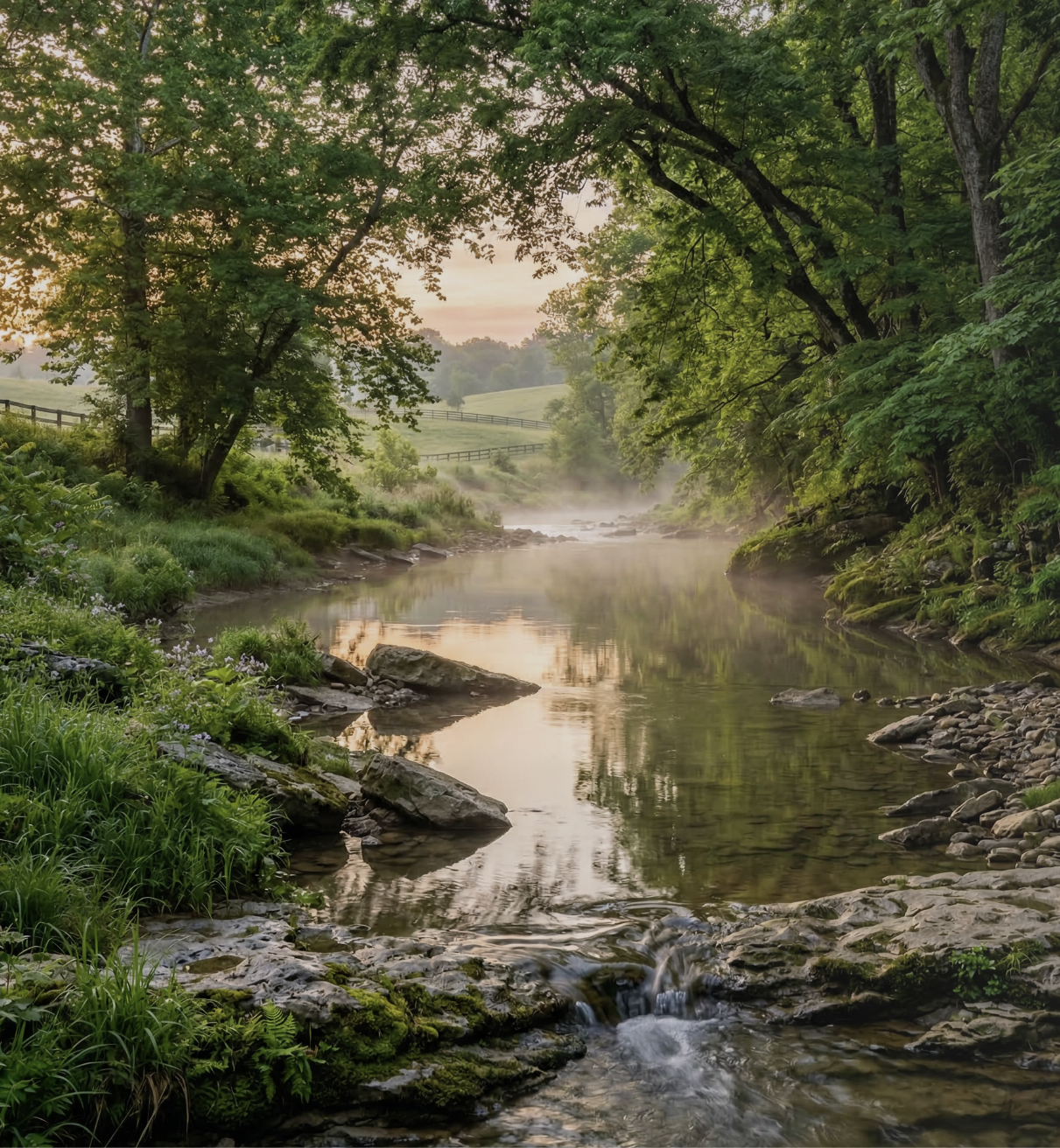 Spring water near Keene, Kentucky
